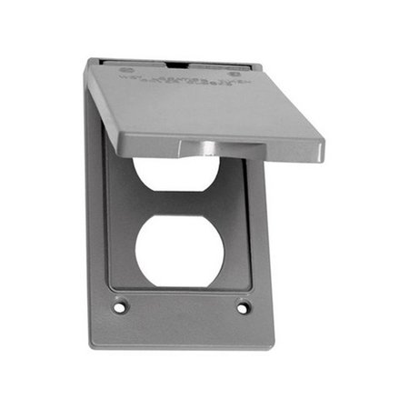 SIGMA 14246 1 Gang Gray Vertical Duplex Receptacle Cover 3459898